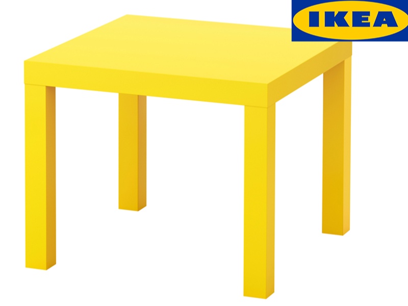 Сет од две помошни масички во жолта боја - модел LACK од 'Ikea'