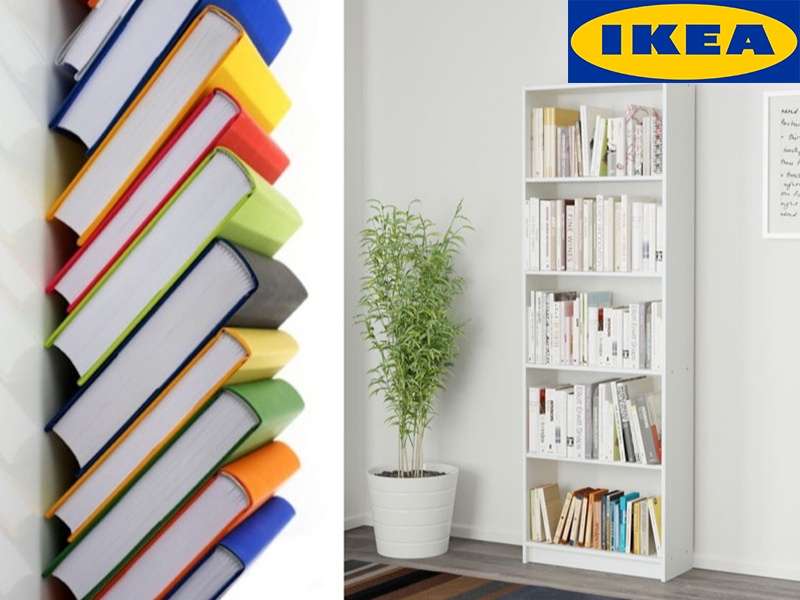 Практична полица за книги во бела боја - модел GERSBY од 'Ikea'