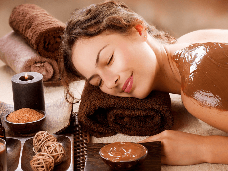 Чоколаден пилинг на цело тело за после сончање + масажа