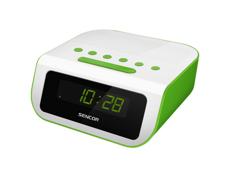 SENCOR радио будилник (радио аларм) SRC 135 во бело - зелена боја со 2 год. гаранција