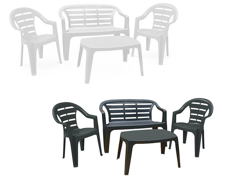 Сет маса со две столици во црна или бела боја - модел МАДУРА